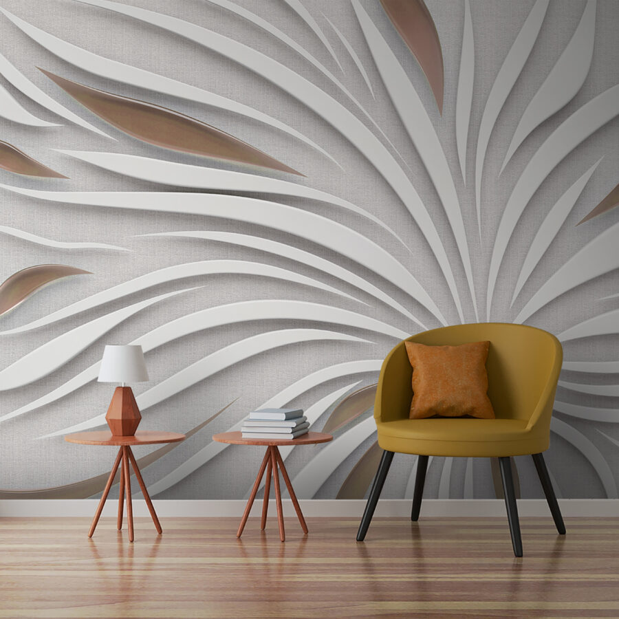 Stralend witte bloemblaadjes met metallic accenten.