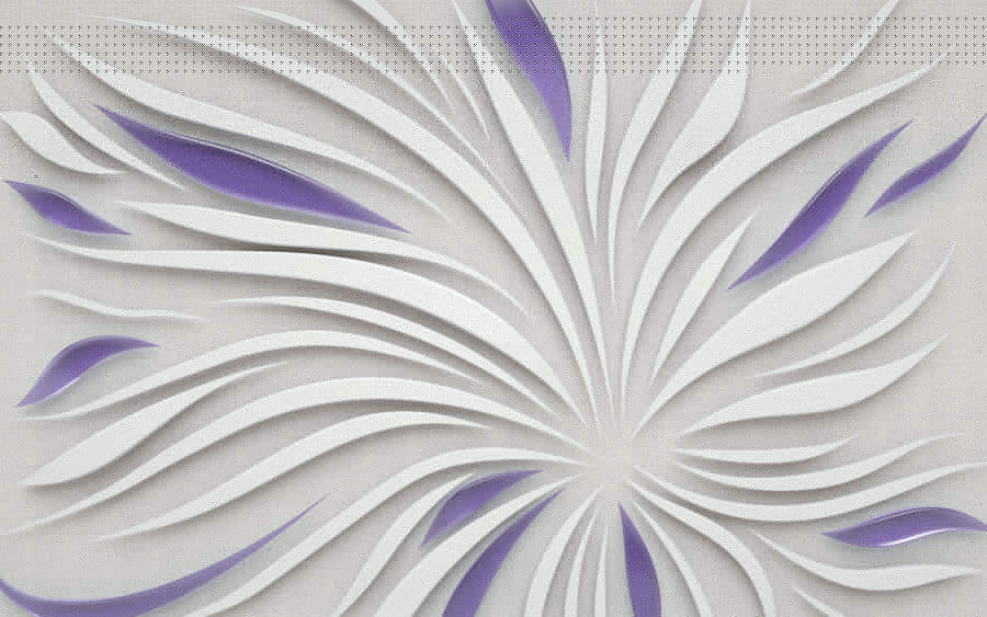 Een witte en paarse werveling op een muur Een witte en paarse werveling op een muur
