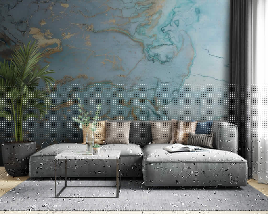 Elegant Abstract Aqua and Metallic Art Elegant Abstract Aqua and Metallic Art