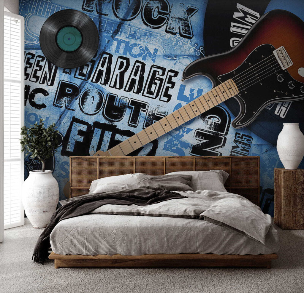 u06794pib1 1024x989 - Gitaar en plaat op een blauwe achtergrond