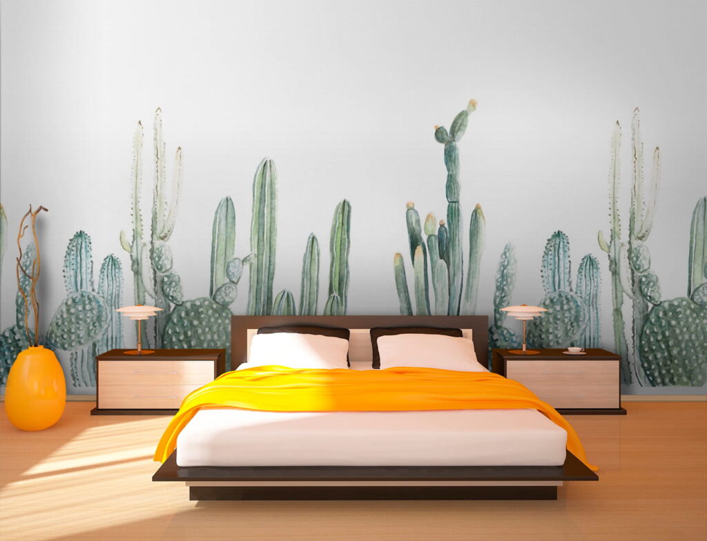 Group of cactuses on a white background Group of cactuses on a white background