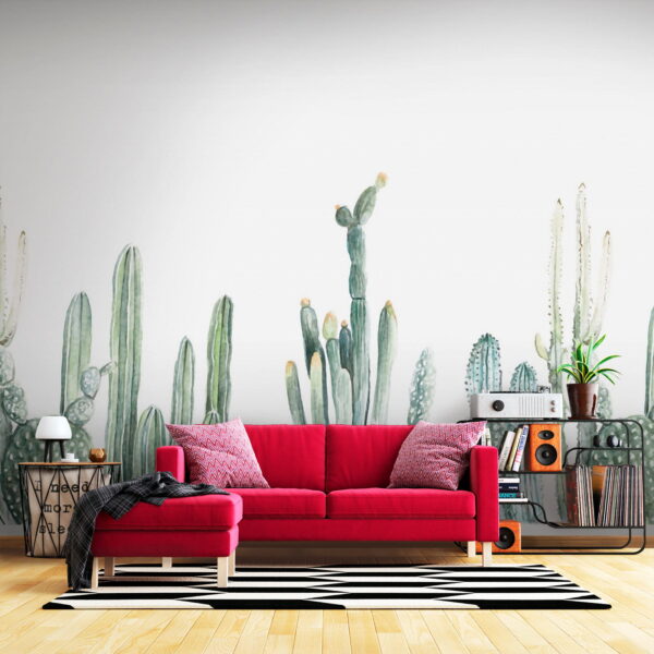 Groep cactussen op witte achtergrond Groep cactussen op witte achtergrond