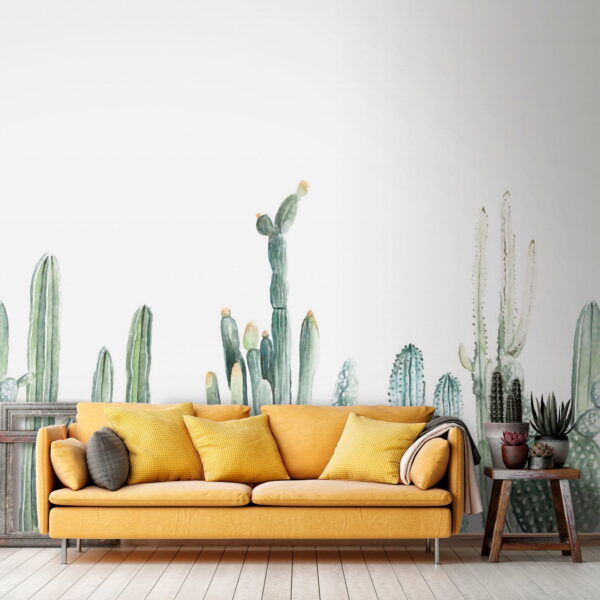 Groep cactussen op witte achtergrond Groep cactussen op witte achtergrond