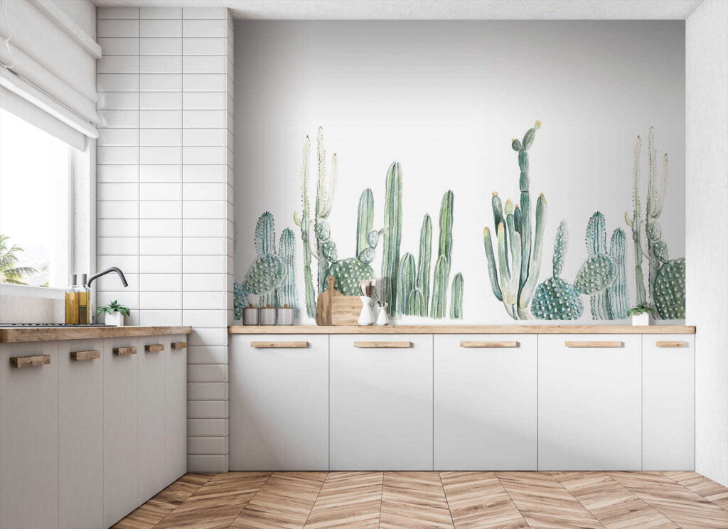 Group of cactuses on a white background Group of cactuses on a white background