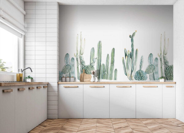 Groep cactussen op witte achtergrond Groep cactussen op witte achtergrond