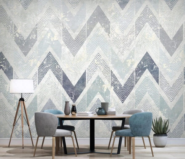 Patroon van blauwe en witte chevrons Patroon van blauwe en witte chevrons