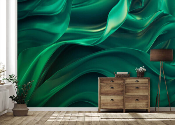 Groene stof met plooien Groene stof met plooien