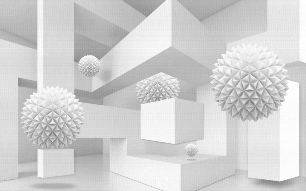 Witte kamer met witte ballen Witte kamer met witte ballen