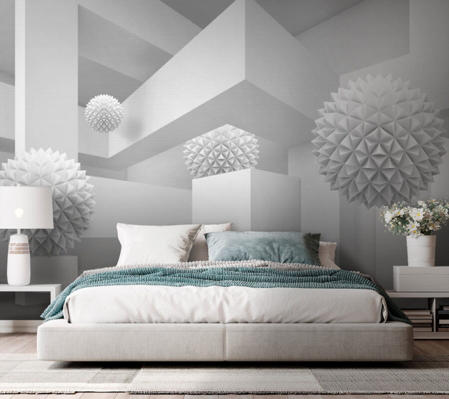 Witte kamer met witte ballen