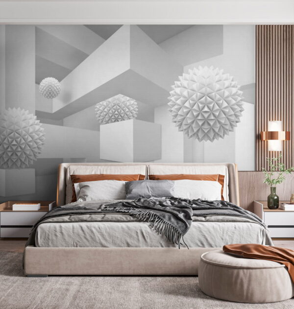 Witte kamer met witte ballen Witte kamer met witte ballen