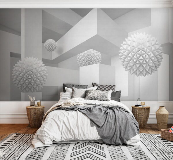 Witte kamer met witte ballen Witte kamer met witte ballen