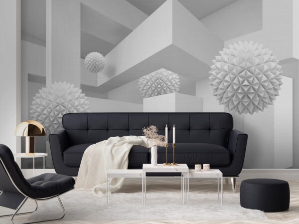 Witte kamer met witte ballen Witte kamer met witte ballen