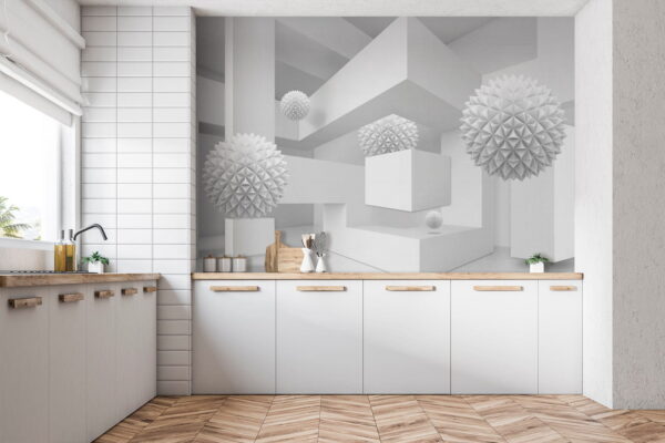 Witte kamer met witte ballen Witte kamer met witte ballen