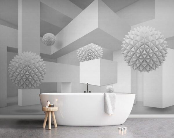 Witte kamer met witte ballen Witte kamer met witte ballen