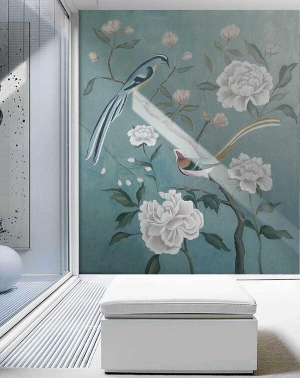 Schilderij van vogels op een tak met bloemen u14296pih1 600x756 - Schilderij van vogels op een tak met bloemen - tegory