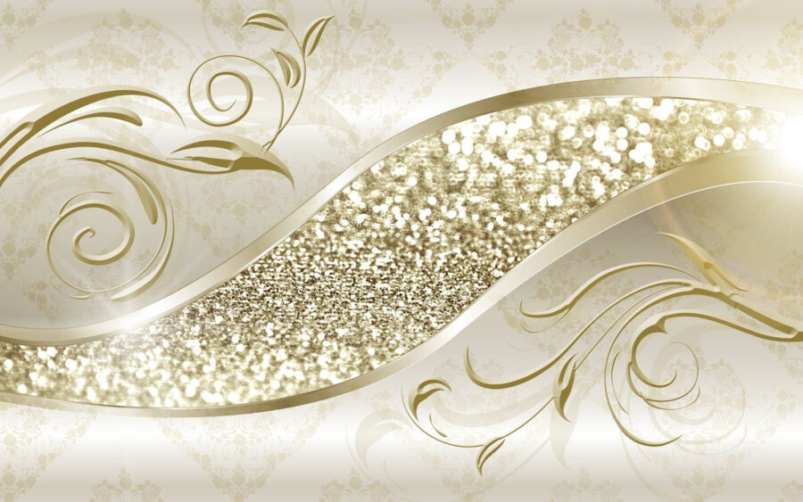 Elegante swirls met sprankelende accenten.