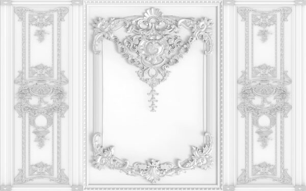 Witte muur met sierlijke ontwerpen Witte muur met sierlijke ontwerpen