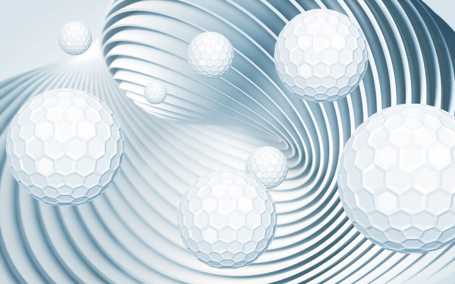 Witte ballen in een spiraal