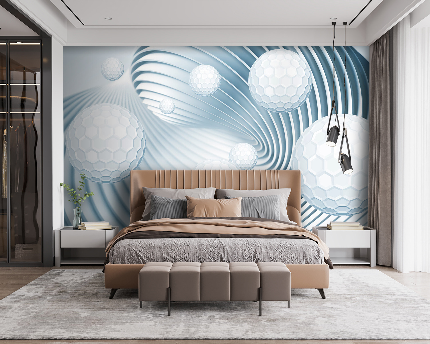 u15529pib115m - Witte ballen in een spiraal - tegory