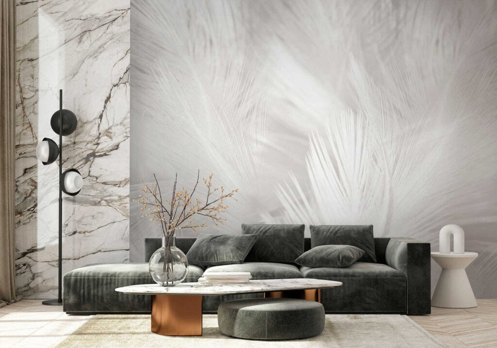 White feathers on a white surface White feathers on a white surface