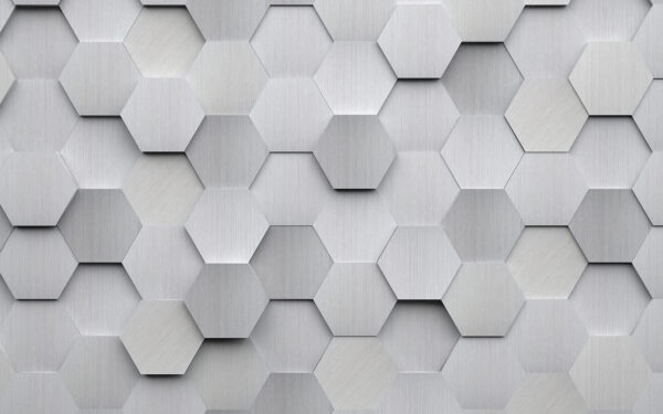 Witte zeshoeken op een muur Witte zeshoeken op een muur