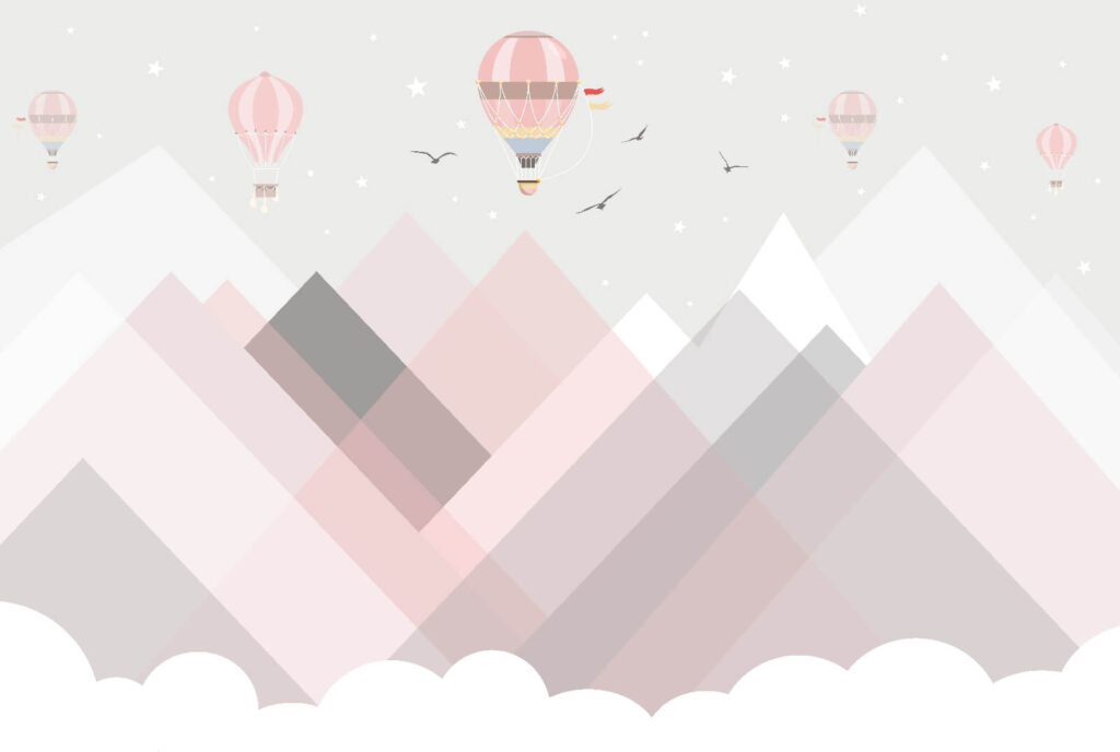 Luchtballonnen boven bergen Luchtballonnen boven bergen