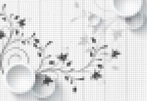 Witte muur met zwarte en witte bloemen Witte muur met zwarte en witte bloemen