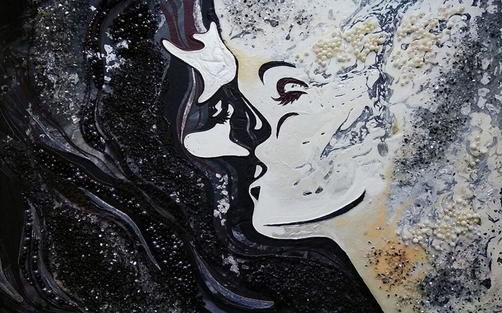 Schilderij van een vrouw’s gezicht Schilderij van een vrouw’s gezicht