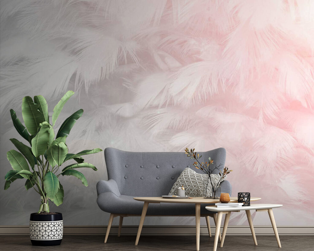 Delicate feathers in soft pastel tones Delicate feathers in soft pastel tones