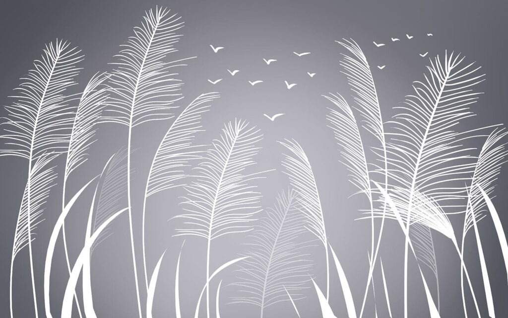 Witte veren en vogels vliegen in de lucht Witte veren en vogels vliegen in de lucht