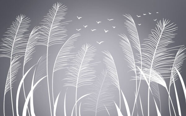 Witte veren en vogels vliegen in de lucht Witte veren en vogels vliegen in de lucht