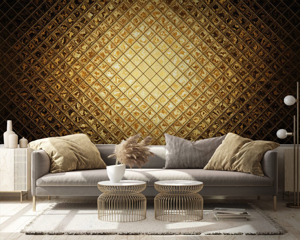 Luminous metallic geometric pattern