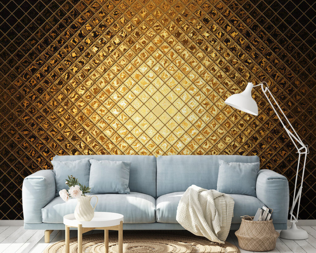 Luminous metallic geometric pattern
