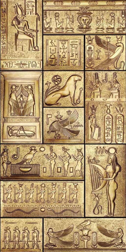 Collage van oud-Egyptische symbolen Collage van oud-Egyptische symbolen