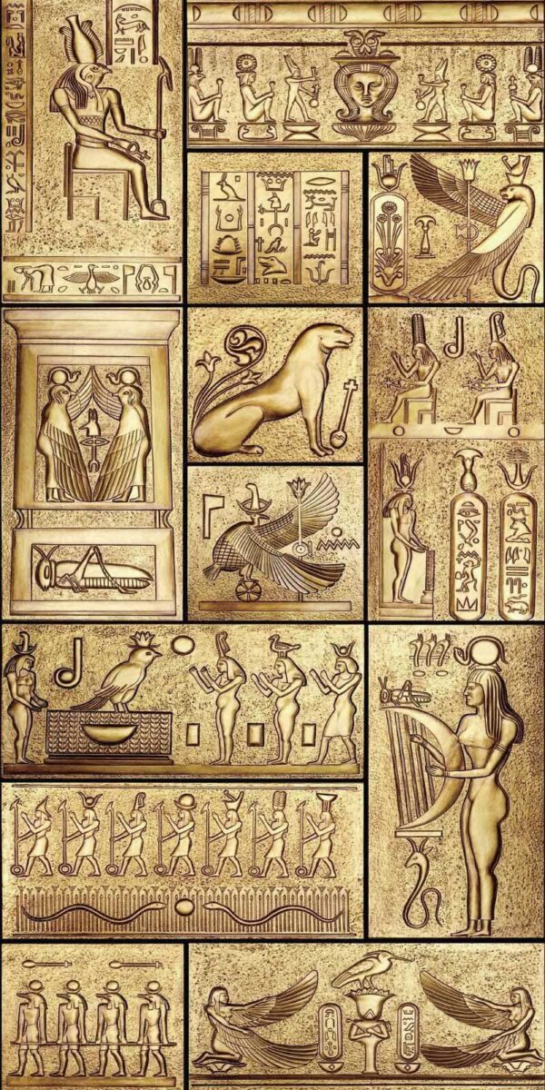 Collage van oud-Egyptische symbolen Collage van oud-Egyptische symbolen
