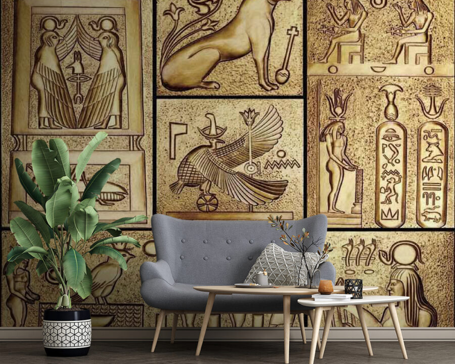 Collage van oud-Egyptische symbolen