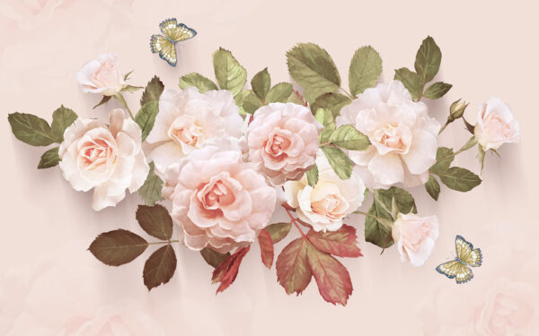 Delicate rozen met zachte vlinders Delicate rozen met zachte vlinders