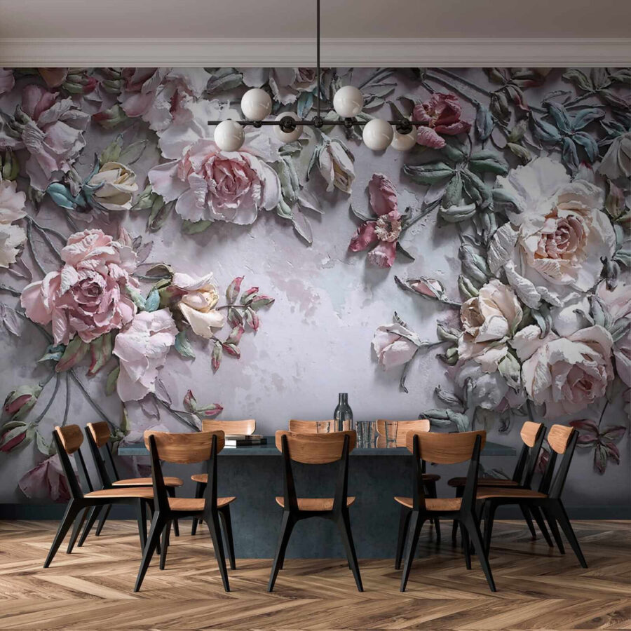 Delicate bloemen op een zacht canvas.