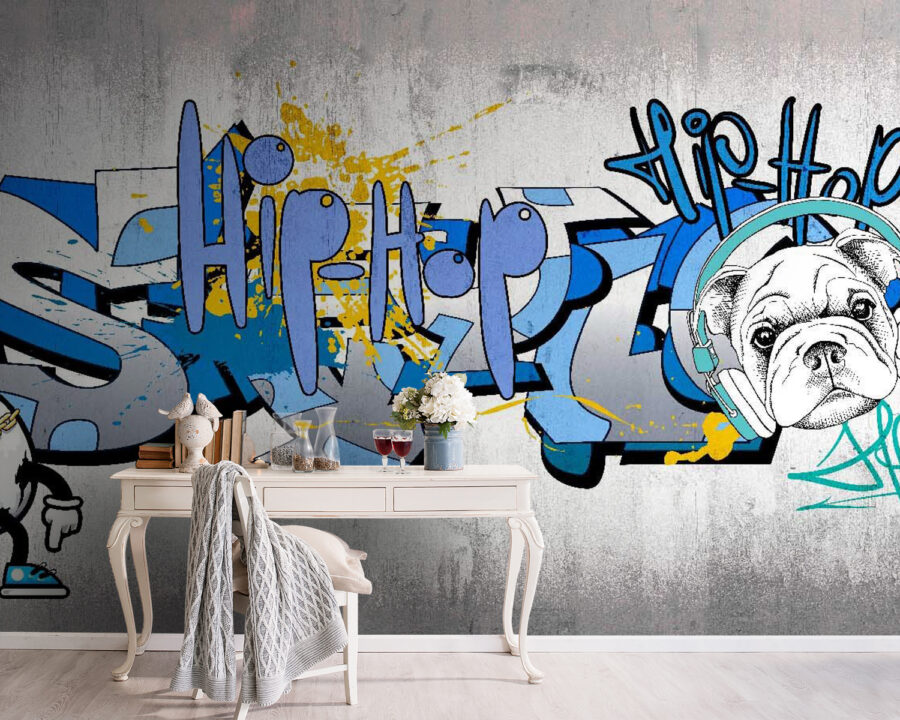 Fotobehang Graffiti op een muur