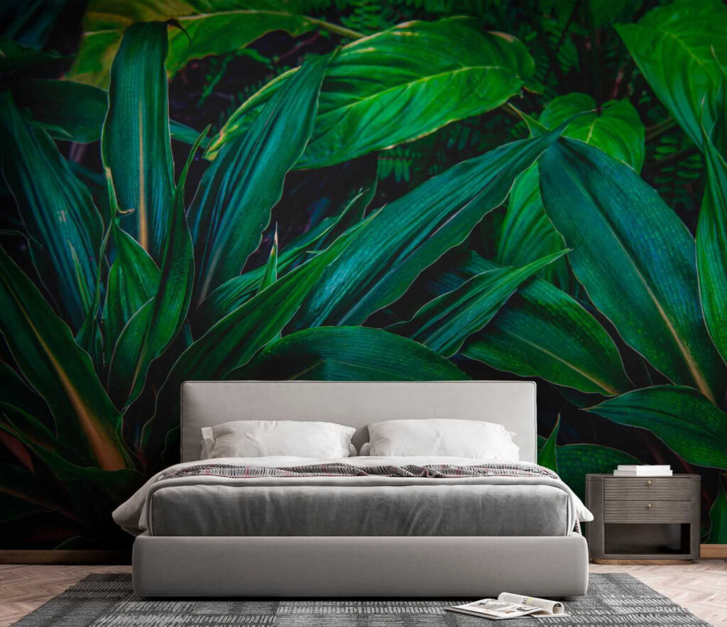 Lush tropical leaves in vibrant green Lush tropical leaves in vibrant green