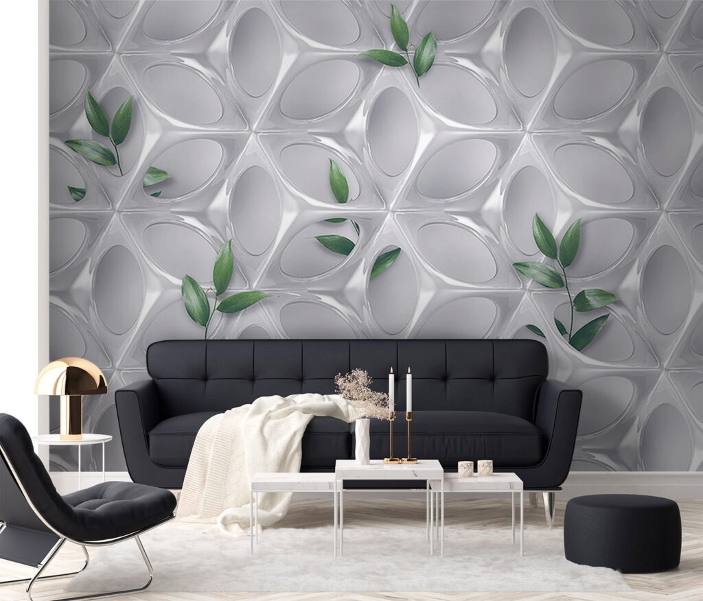 Witte muur met groene bladeren u41676pig1 1024x876 - Witte muur met groene bladeren - tegory