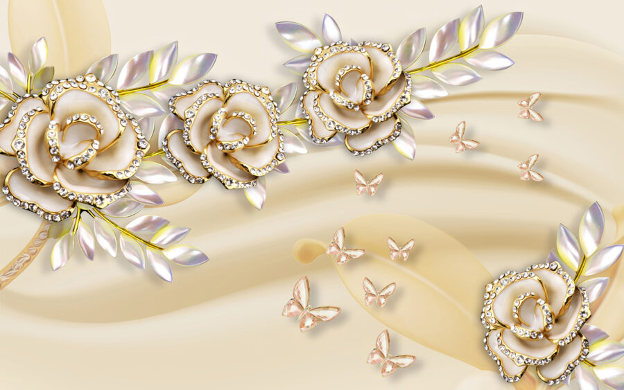 Elegante rozen met delicate vlinders.