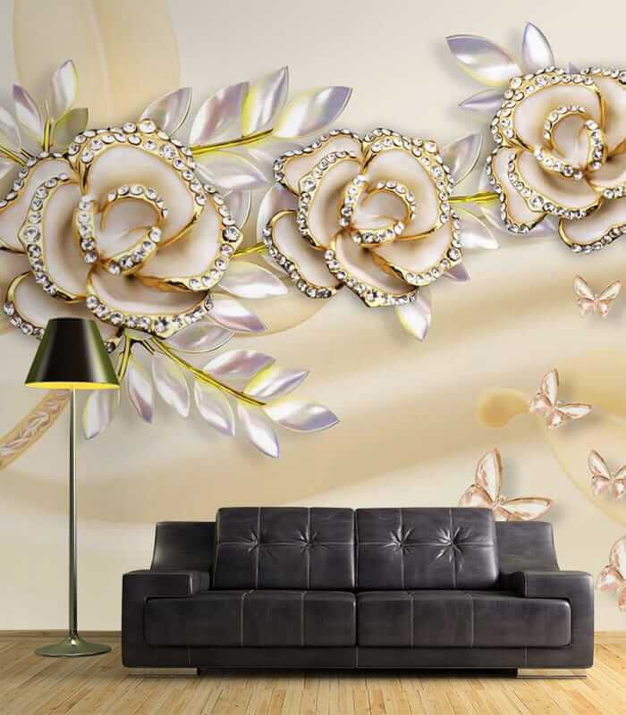 Elegante rozen met delicate vlinders.