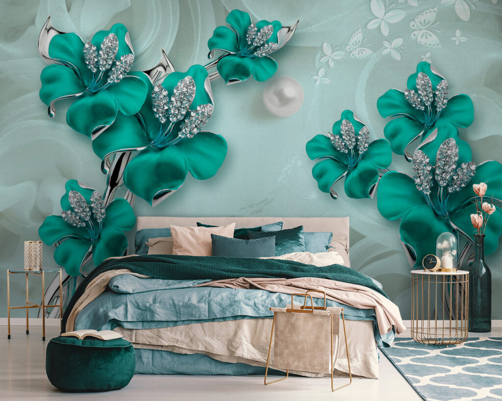 Elegant turquoise floral design masterpiece Elegant turquoise floral design masterpiece