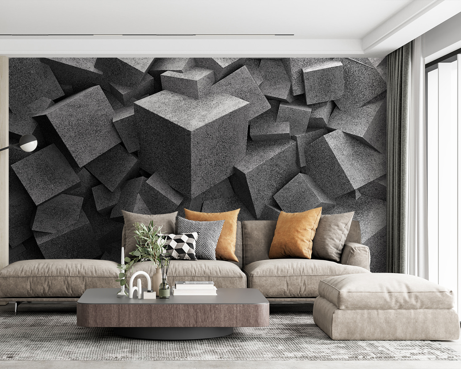 u45975pig63m - Stapel grijze kubussen - tegory