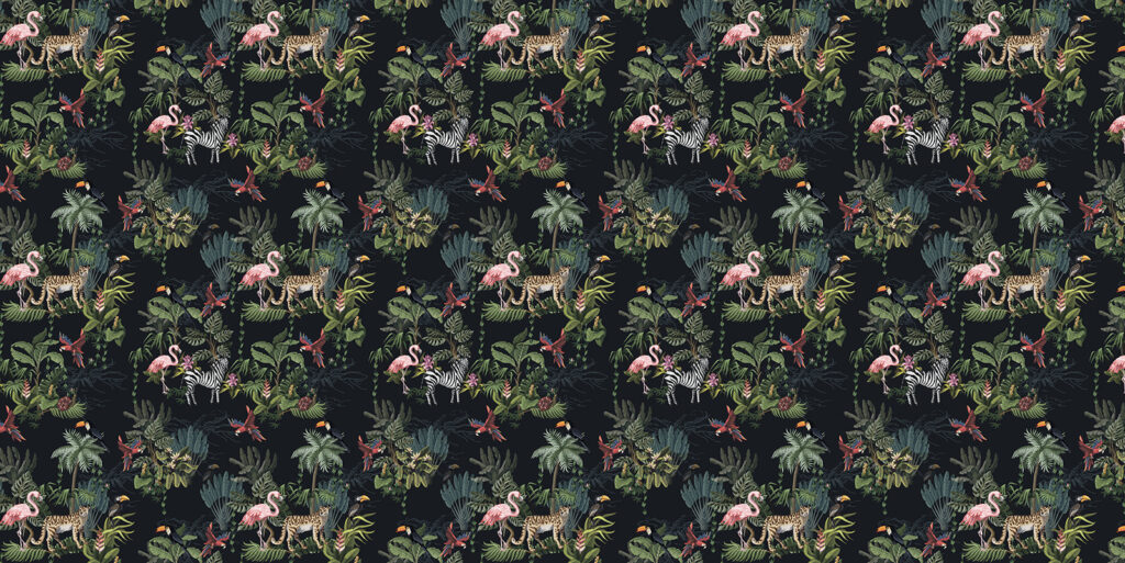 Patroon van flamingo's en zebra's Patroon van flamingo's en zebra's
