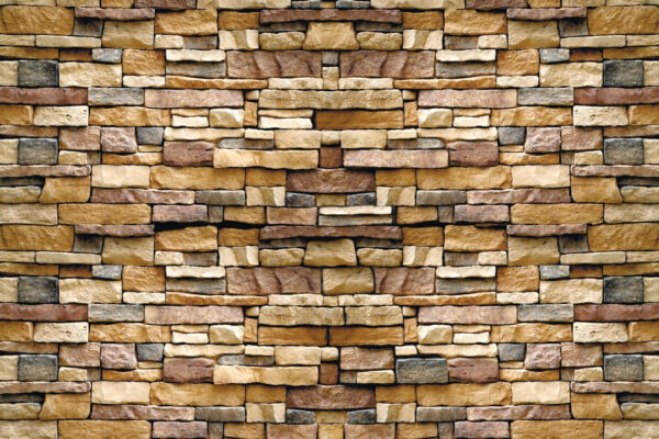 Textured stone wall design in layers Textured stone wall design in layers