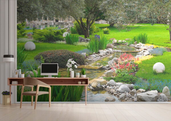 Beek door een park Beek door een park