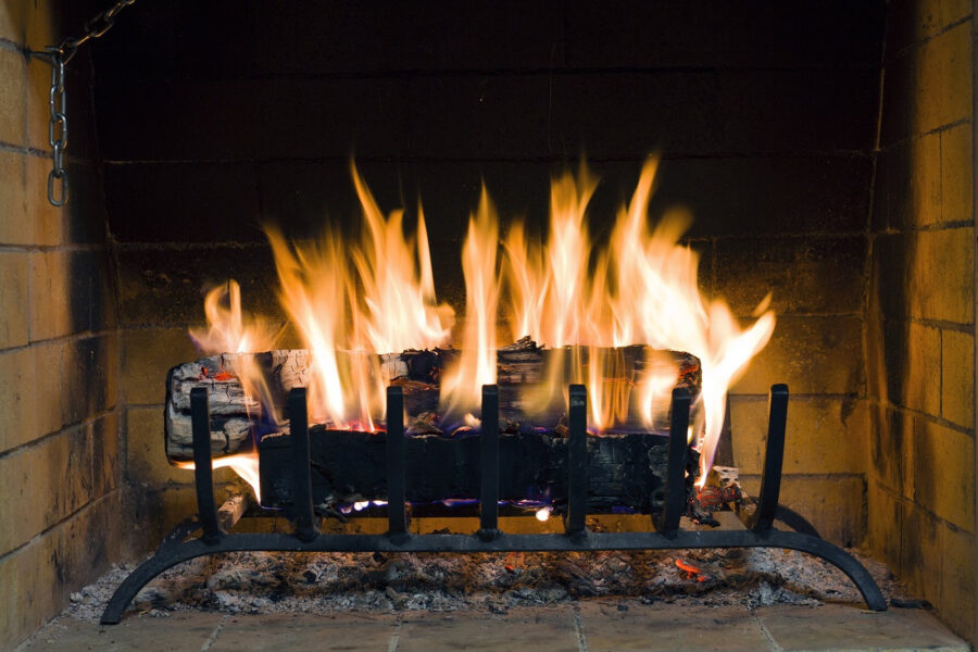Wall murals Fire in a fireplace