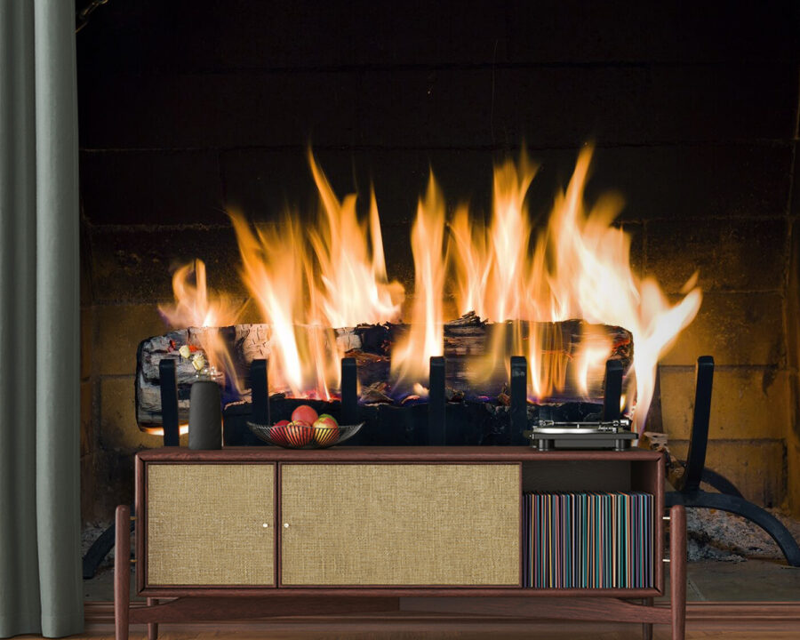 Wall murals Fire in a fireplace